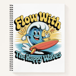 Flow With The Happy Waves Surf Journal Notizblock