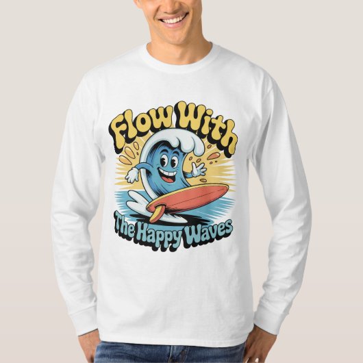 Flow With The Happy Waves Surf Style Men’s Tee (Vorderseite)