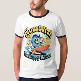 Flow With The Happy Waves Surf Style Men’s Tee