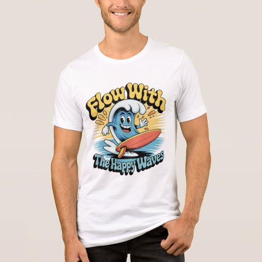 Flow With The Happy Waves Surf Style Men’s Tee (Vorderseite)