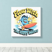 Flow With The Happy Waves Wall Art Leinwanddruck (Insitu (Holzboden))