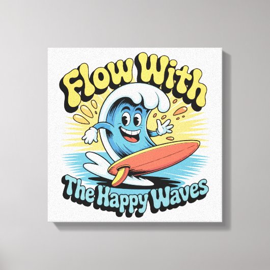 Flow With The Happy Waves Wall Art Leinwanddruck (Vorderseite)