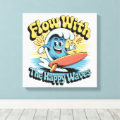 Flow With The Happy Waves Wall Art Leinwanddruck (Insitu (Holzboden))