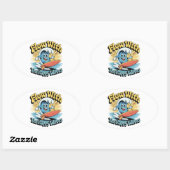Flow With The Happy Waves Waterproof Sticker (Blatt)
