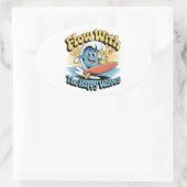 Flow With The Happy Waves Waterproof Sticker (Tasche)
