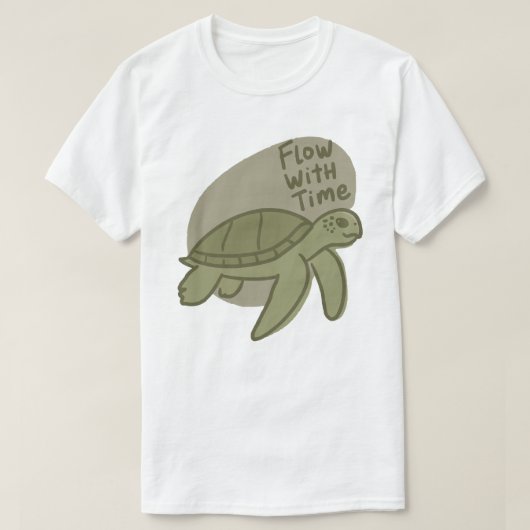 Flow With Time Sea Turtle Illustration T-Shirt (Design vorne)