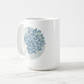 Flow Woman Art - Blue Tile Fusion Kaffeetasse (Vorderseite Links)