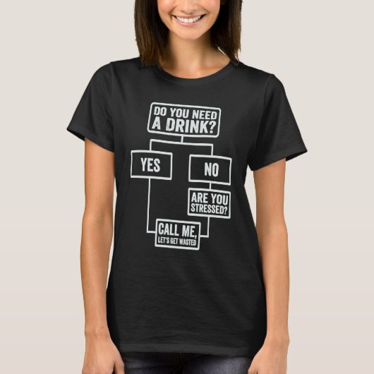 Flowchart  Do You Need A Drink  Monday Work  1 T-Shirt (Vorderseite)