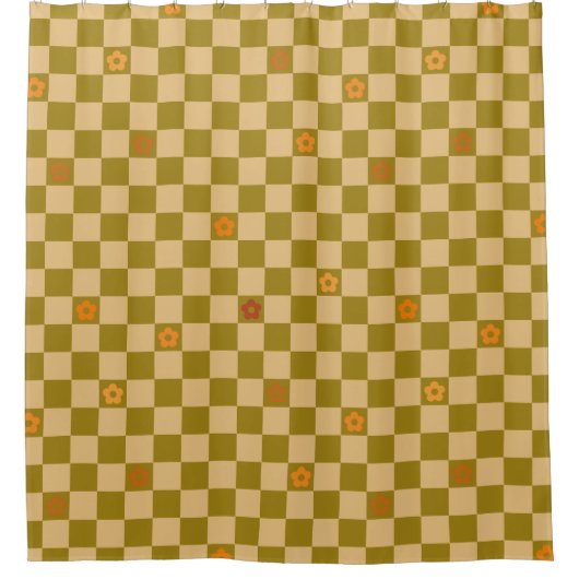 Flowe Checkered Pattern - No. 02 Duschvorhang (Vorderseite)