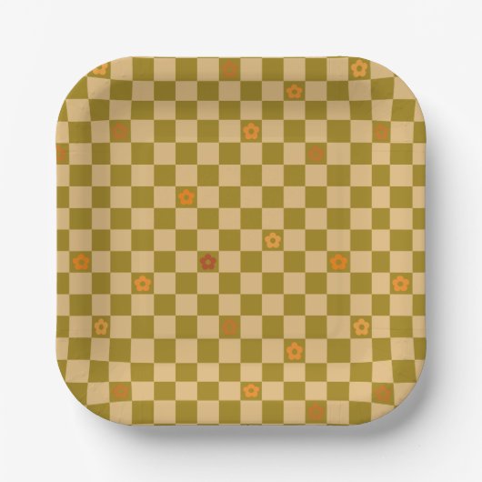 Flowe Checkered Pattern - No. 02 Pappteller (Vorderseite)