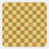 Flowe Karomuster - Nr. 02 Quadratischer Aufkleber (Vorderseite)
