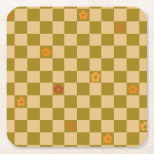 Flowe Karomuster - Nr. 02 Rechteckiger Pappuntersetzer (Vorderseite)