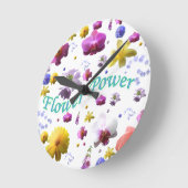 flowe power runde wanduhr (Winkel)