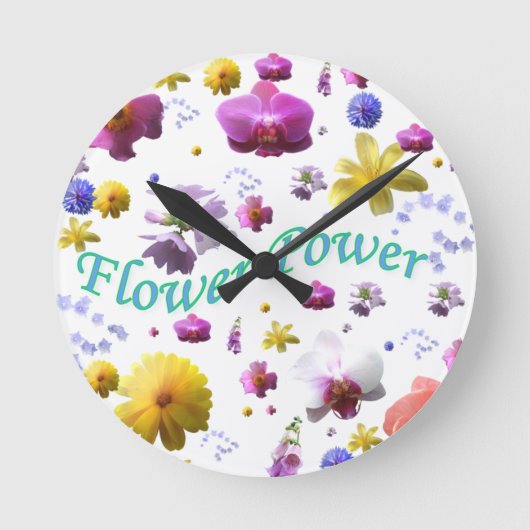flowe power runde wanduhr (Vorderseite)