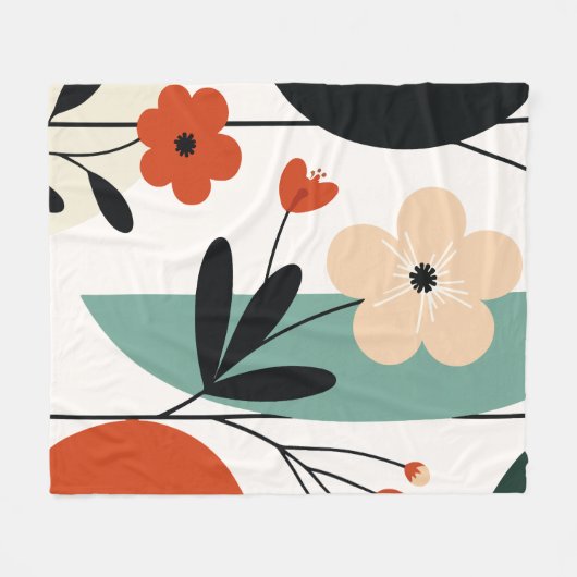 Flower abstract pattern fleecedecke (Vorderseite (Horizontal))