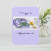 Flower Abstract Will You Be My Bridesmaid card Save The Date (Stehend Vorderseite)
