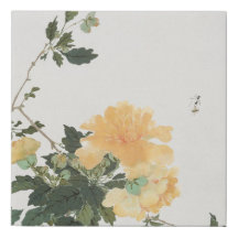 Flower and Bee Nature Art Design 