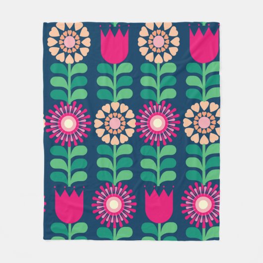 flower background vintage/illustration fleecedecke (Vorderseite)