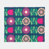 flower background vintage/illustration fleecedecke (Vorderseite (Horizontal))