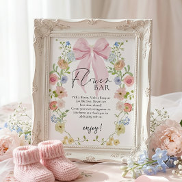 Flower Bar Baby Shower Card Gifts Sign Poster