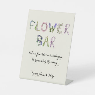 Flower Bar - Bouquet Bar Customizable  Sockelschild