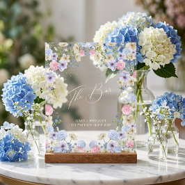 Flower Bar Floral Pink Brautparty-Tisch Acryl Acrylschild