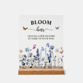 Flower Bar oder Bloom Bar Blauglocken-Junggesellin Acrylschild (Vorderseite)