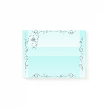 Flower Beauty Aqua Sticky Notes