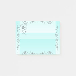 Flower Beauty Aqua Sticky Notes Post-it Klebezettel