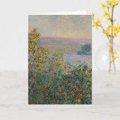 Flower Beds at Vétheuil, Impressionist Landscape Karte (Gelbe Blume)
