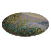 Flower Beds at Vétheuil, Impressionist Landscape Schneidebrett (Ecke)