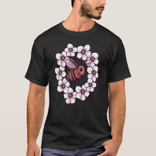 Flower Bee Artwork nature T-Shirt (Vorderseite)
