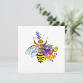Flower bee with wild plants feiertagskarte (Stehend Vorderseite)