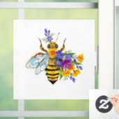 Flower bee with wild plants fensteraufkleber (Zuhause)