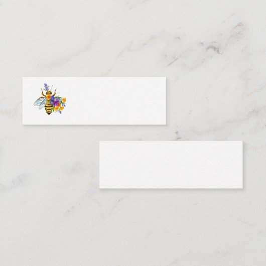 Flower bee with wild plants mini visitenkarte (Vorne/Hinten)