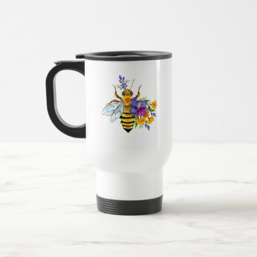 Flower bee with wild plants reisebecher (Links)