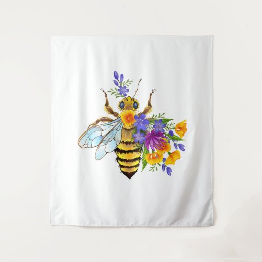 Flower bee with wild plants wandteppich (Vorderseite)