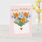 Flower Bouquet Happy Birthday for Her Gift Karte (Gelbe Blume)