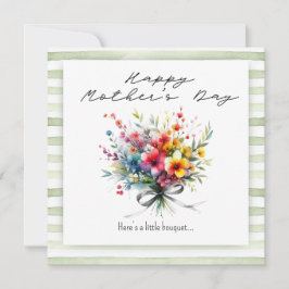 Flower Bouquet Happy Mother's Day green background Karte