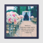 Flower Bouquet Love and Wedding Aisle Bible Verse Magnet<br><div class="desc">Flower Bouquet Love and Wedding Aisle Bible Verse 1 Peter 4:8</div>