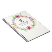 Flower Bouquet monogram Personalized Notebook Notizblock (Rechte Seite)