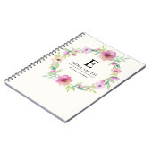 Flower Bouquet monogram Personalized Notebook Notizblock (Linke Seite)