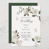 Flower branch wedding einladung (Vorne/Hinten)