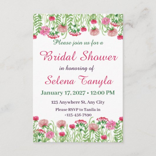  Flower Bridal Shower Invitation Card Einladung (Vorderseite)