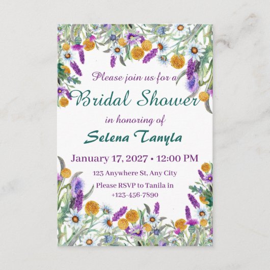   Flower Bridal Shower Invitation Card Einladung (Vorderseite)