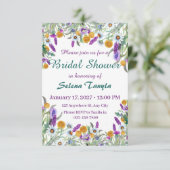   Flower Bridal Shower Invitation Card Einladung (Stehend Vorderseite)