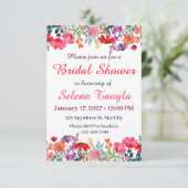  Flower Bridal Shower Invitation Card Einladung (Stehend Vorderseite)