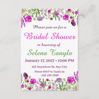 Flower Bridal Shower Invitation Card Einladung