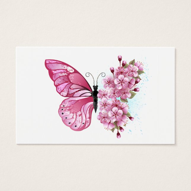 Flower Butterfly with Pink Sakura (Vorderseite)