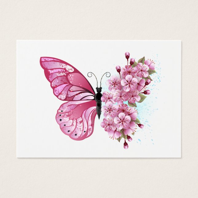 Flower Butterfly with Pink Sakura (Vorderseite)